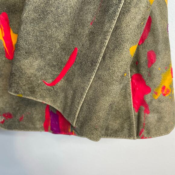 Wilsons Leather DIY Paint Splatter Hand Painted Art to Wear Blazer Jacket L - Picture 10 of 14